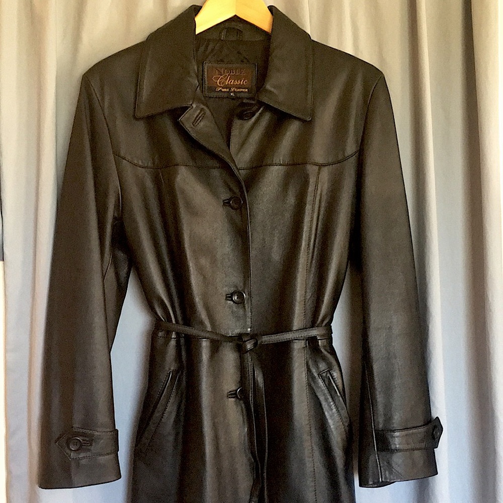 English Leather Designer Style Coat xl 10 black high quality super soft